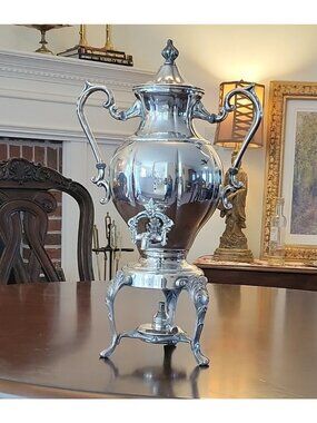 Ornate Vintage Sheridan Samovar Urn with Burner - Victorian Revival Style